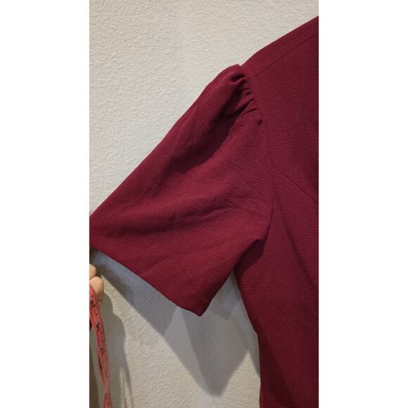 Dress the Population Gloria Jumpsuit Womens 2XL Magenta Collared Short Sleeve - Picture 4 of 10